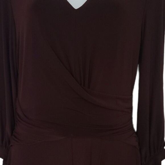 NWT Taylor Wine Colored Long Sleeve Jumpsuit - Picture 7 of 10